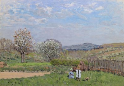 Kinder spielen auf der Wiese von Alfred Sisley